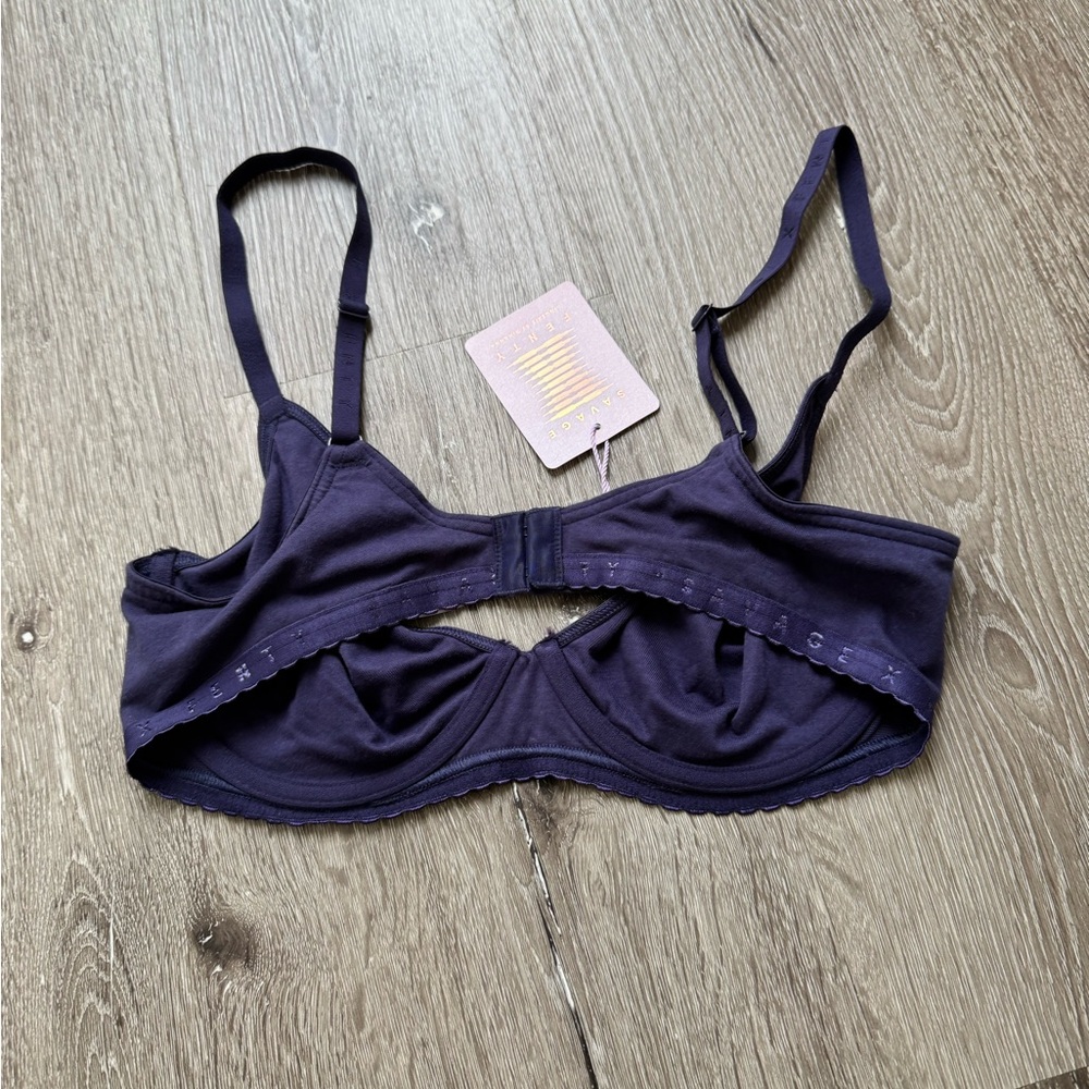 Savage X Fenty Purple Underwire Bra Lace Trim Adjustable Straps Women Size 36C - Picture 8 of 9
